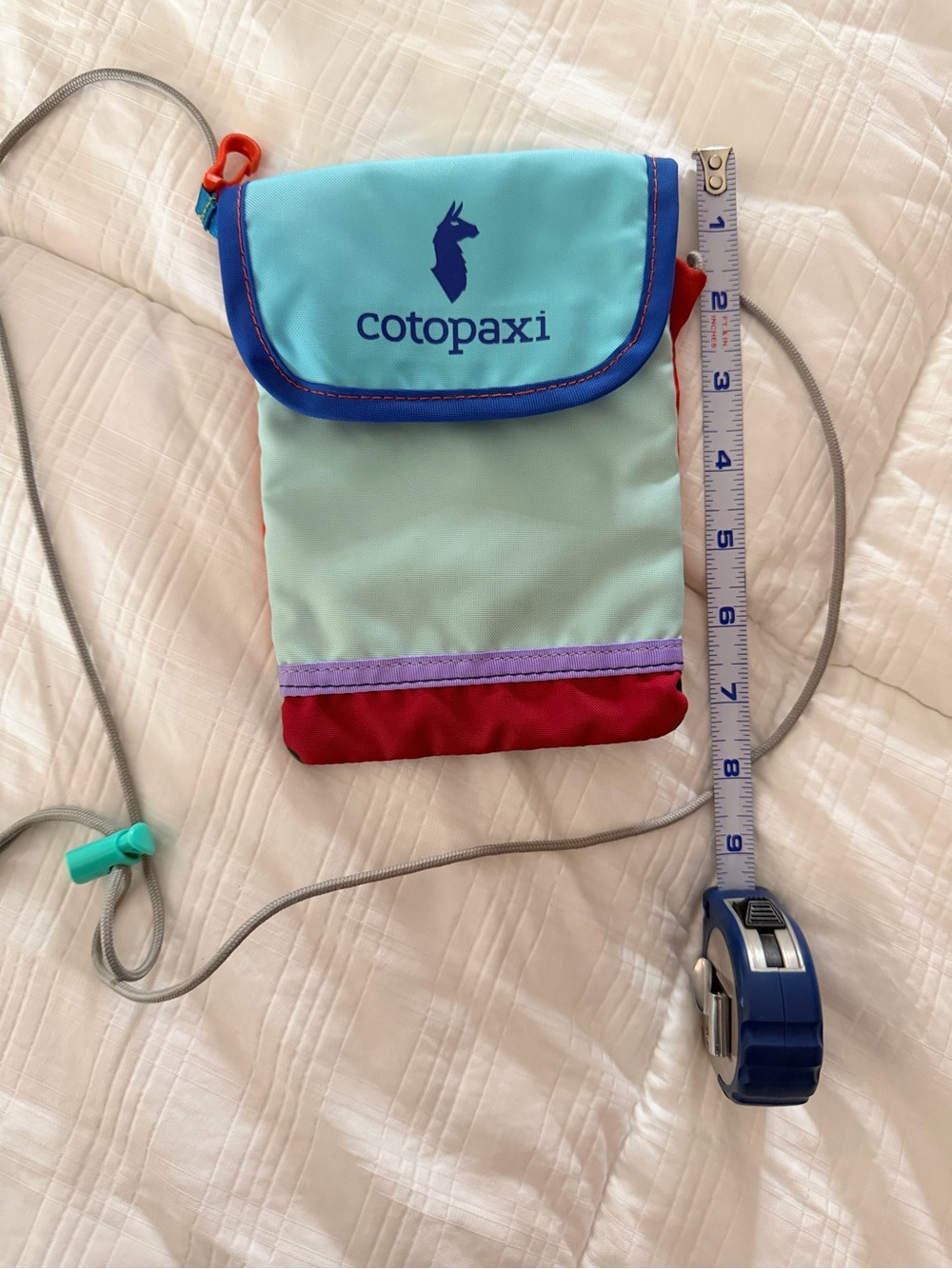 cotopaxi Light Teal, Aqua & Red Crossbody Pouch